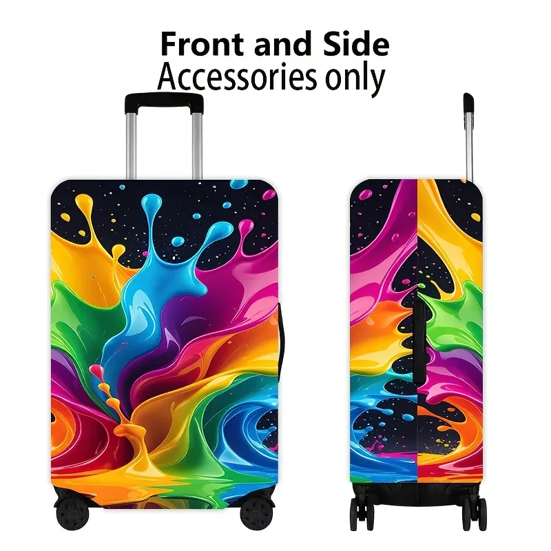 housse de valise colorée à imprimé éclaboussures : un accessoire de voyage extensible pour valises de 18 à 32 pouces