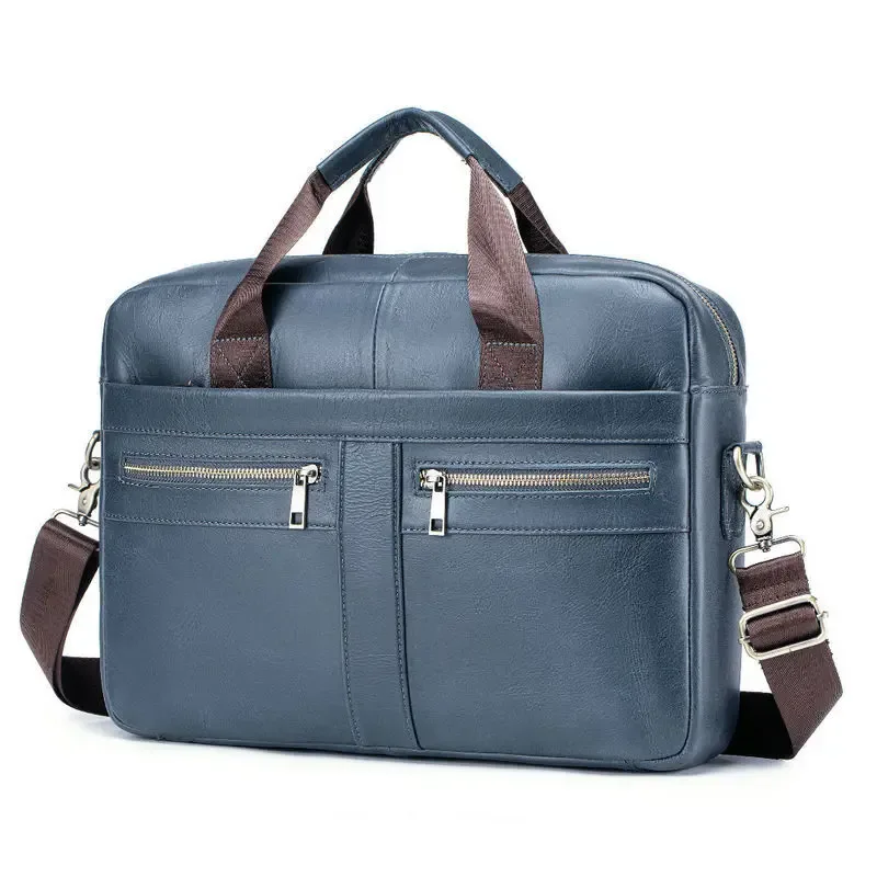 nouvelle sacoche rétro en cuir véritable pour homme, sacoche pour ordinateur portable en cuir de vachette de première qualité, sac bandoulière grande capacité pour homme, sac d'affaires