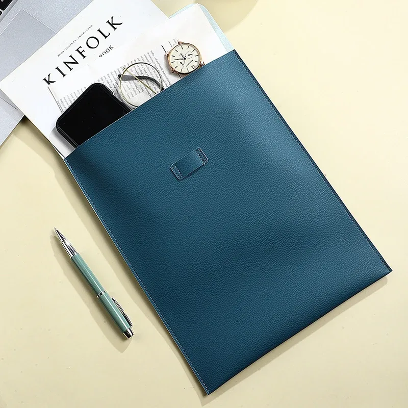 sac à documents personnalisé en cuir pour bureau d'affaires, sac en papier a4 pour ordinateur portable 13 pouces, nom personnalisé, sac de rangement polyvalent de luxe, vente en gros