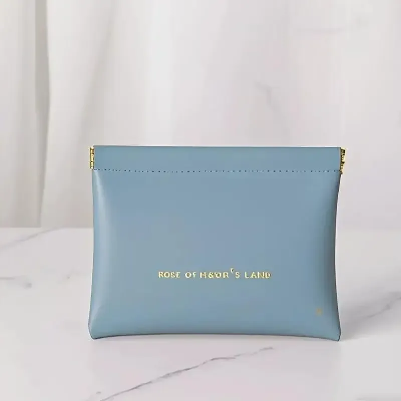 sac de rangement en cuir pu tendance, fermeture automatique, étanche, portable, pour écouteurs, câbles de charge, cosmétiques, rouges à lèvres et bijoux