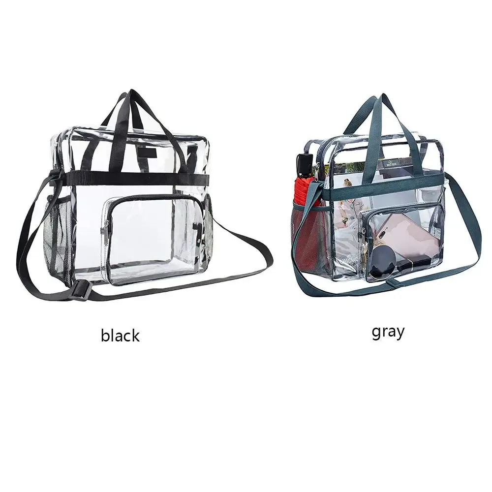 sac transparent de grande capacité, sac à main transparent en pvc approuvé par le stade, sac à bandoulière transparent pour concerts, festivals sportifs
