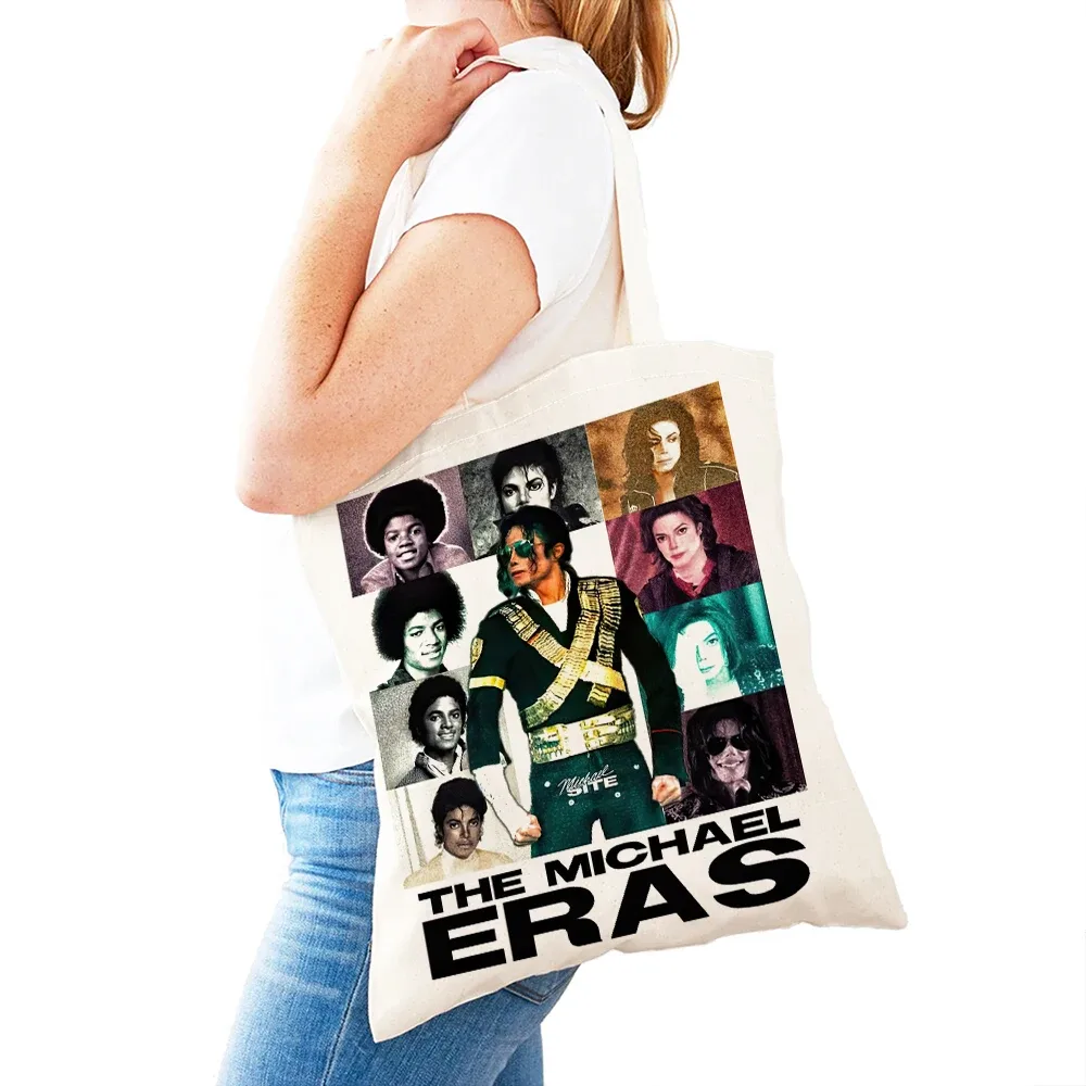 sacs à main michael jackson lady, double impression, super star, sac fourre-tout pour femme, léger, album, sac à main pour fille