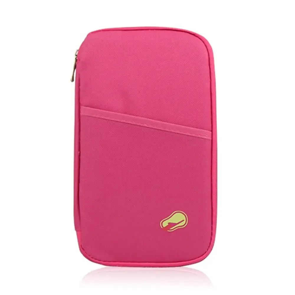 sac portefeuille de voyage à fermeture éclair, organisateur de passeport, porte-documents, porte-billets