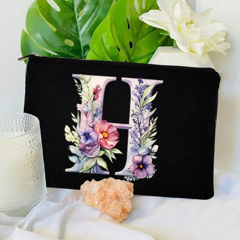 1 pc sac à lettres initiales sac de maquillage avec lettres pour femmes sac à cosmétiques initiales a-z sac de maquillage personnalisé sac de voyage, cosmétique initial