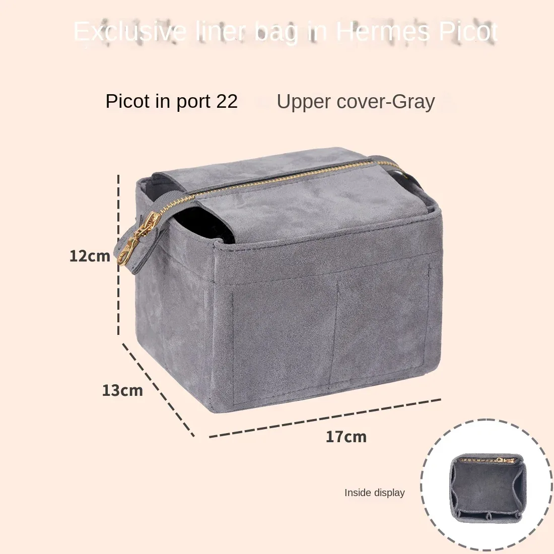 convient pour h picotin 18 22 sac à main de rangement robee moelleux insérer organisateur pour sac à main de luxe sac cosmétique organisateur voyage maman sac