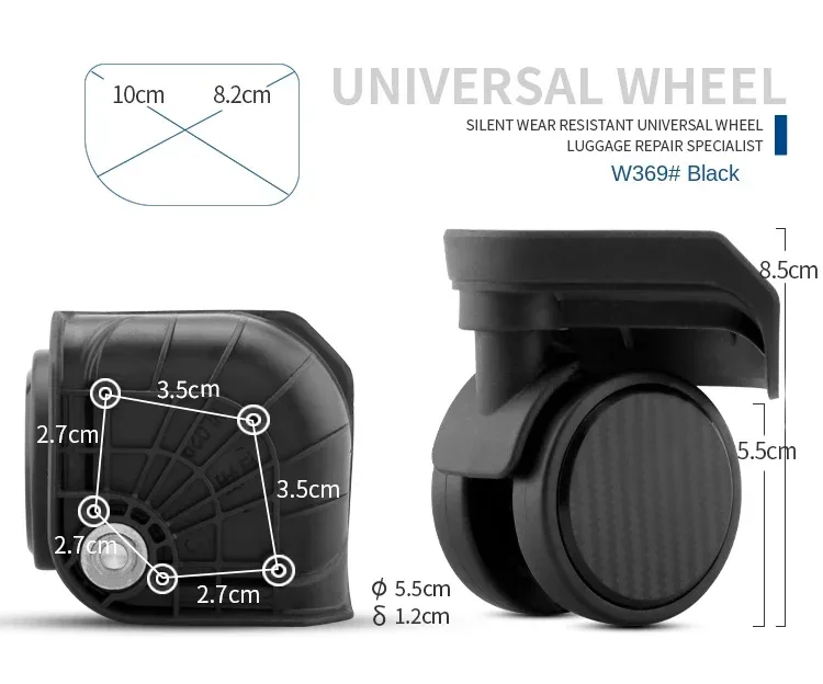 accessoires de roulettes de valise, roue universelle de réparation pour valise trolley polo, roue de valise en cuir