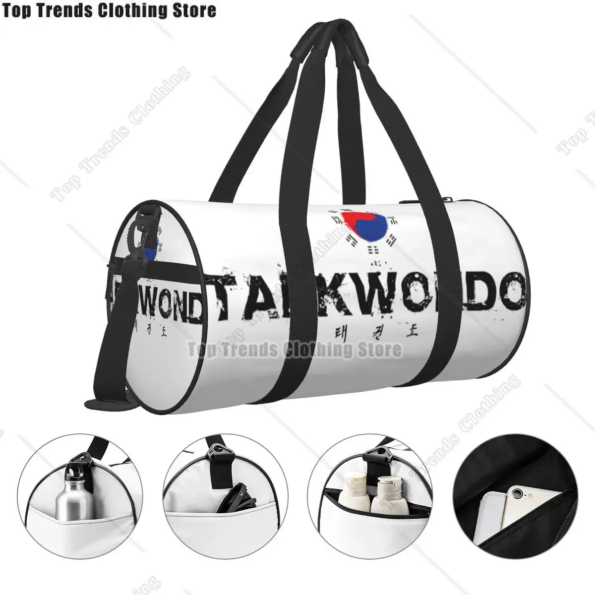 sac de sport coréen taekwondo, sacs de sport de plein air pour arts martiaux, grand sac à main imprimé d'entraînement de voyage, sac de fitness mignon pour couple