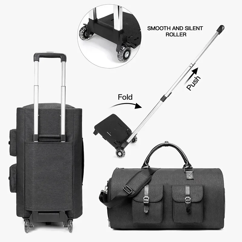 sac à vêtements extensible multifonctionnel professionnel, valise à roulettes étanche avec roues, sac à main convivial pour les voyages d'affaires et la salle de sport
