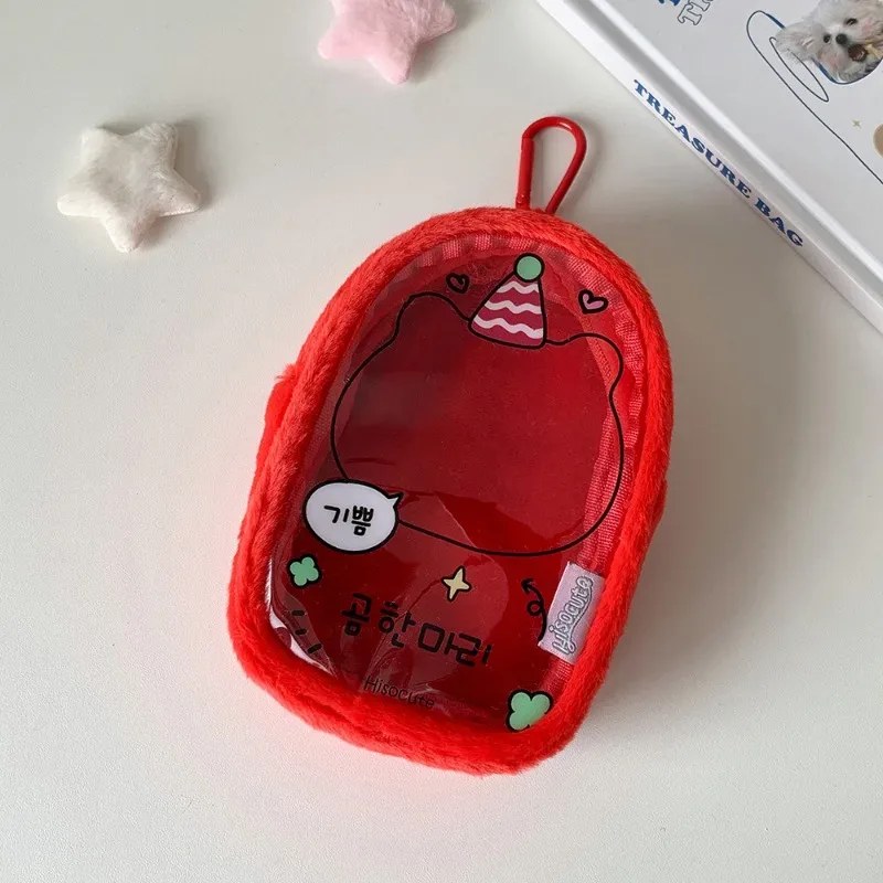 sac de rangement pour poupées en peluche de 10 cm, pochette suspendue pour figurines k-pop de dessin animé, sac de transport pour poupées, sac ita, pendentifs de sac à dos transparents en pvc pour étudiants