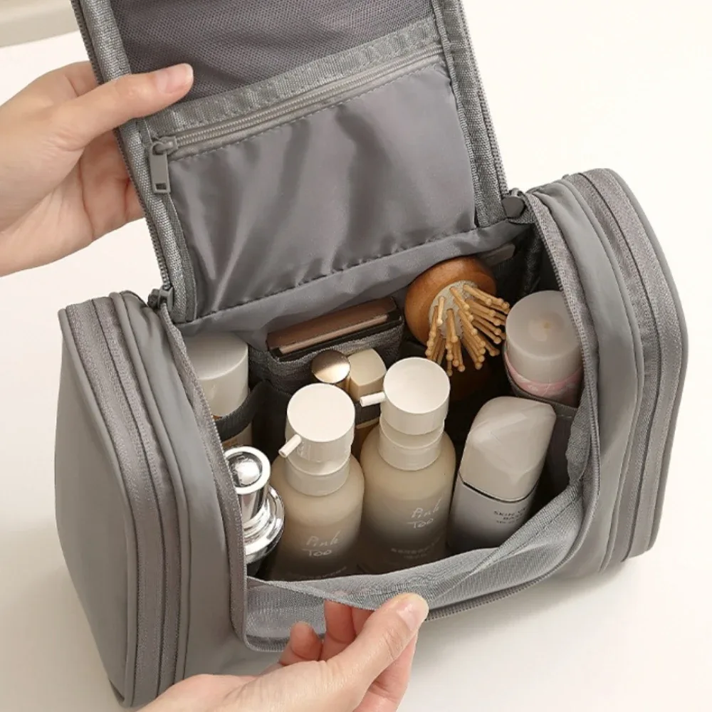 trousse de toilette de voyage grande capacité avec crochet, sac à pinceaux de maquillage portable, trousse cosmétique à main, organisateur de toilette pour voyage d'affaires