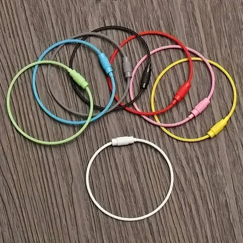 Clip d'étiquette de bagage en fil d'acier inoxydable coloré, 10 pièces, Durable et facile à installer, parfait pour les voyages et un usage quotidien