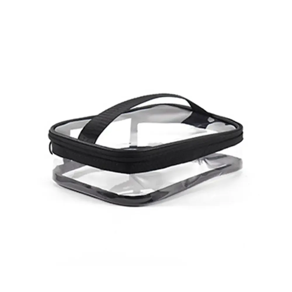trousse de toilette décontractée et simple pour femme, sac de voyage à fermeture éclair, sac de rangement pour salle de bain, trousse de maquillage transparente.