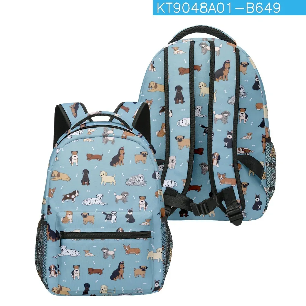 sacs d'école tendance et originaux pour jeunes, sacs de voyage unisexes avec motif chiot, sacs à dos imperméables en oxford avec impression 3d pour ordinateur portable