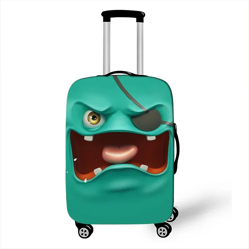 housse de bagage avec impression d'expression drôle, gaine de protection pour valise de voyage, étuis anti-poussière élastiques adaptés aux accessoires de bagages de 18 à 32 pouces