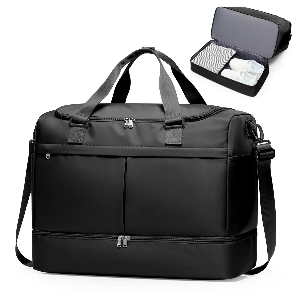 grand sac de voyage, sac de nuit à emporter avec compartiment à chaussures, sacs de week-end pour femmes pour les voyages, les affaires, le sport, l'hôpital