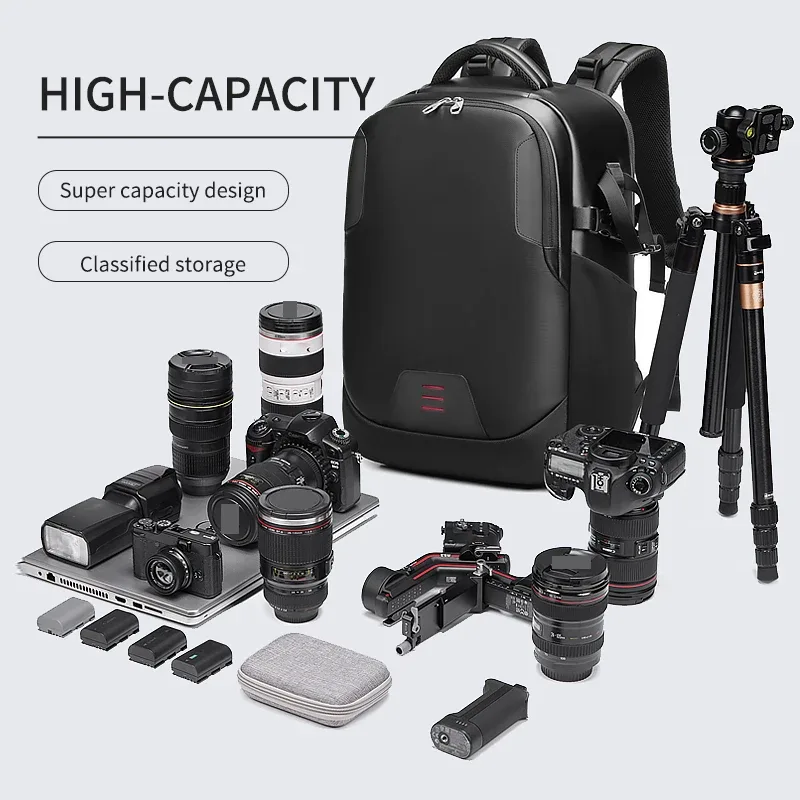 sac à dos professionnel pour appareil photo reflex numérique pour hommes, avec support pour trépied, transformable en sac à dos de voyage étanche de 40 l pour ordinateur portable de 16 pouces