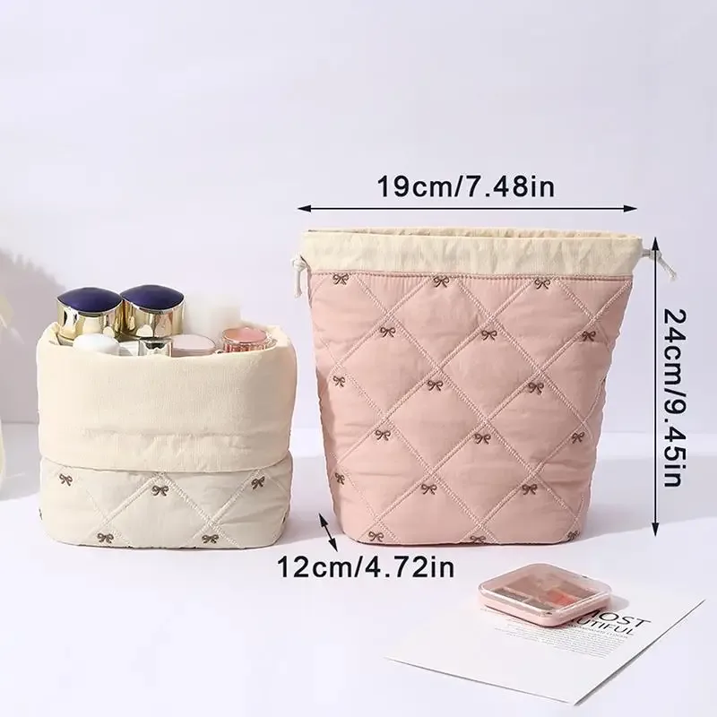 sac de rangement pour cosmétiques, pochette de maquillage à cordon de grande capacité pour voyage, sac de rangement souple, organisateur de table à domicile, essentiels de voyage