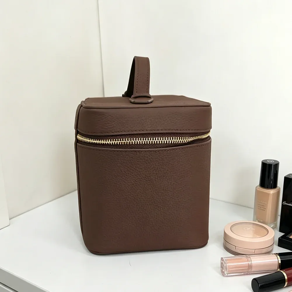 grande trousse de maquillage femme grande capacité personnalisable avec poignée supérieure – idéale pour voyage, cadeau, organisateur de pinceaux et cosmétiques pour maquilleuses