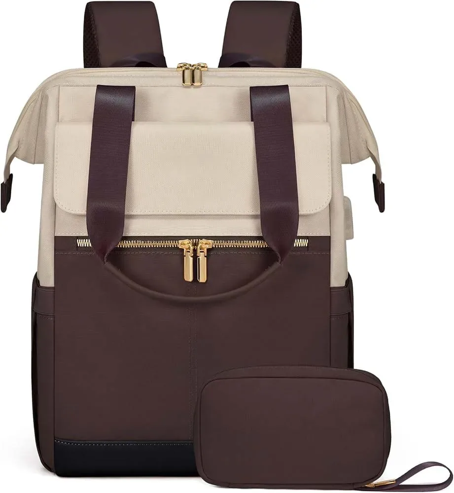 nouveau sac à dos polyvalent et simple pour femme, idéal pour les voyages transfrontaliers, grande capacité, couleur crème