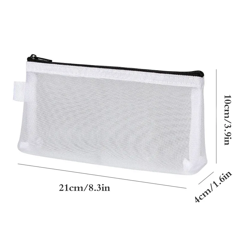 sac transparent de rangement de cosmétiques rond en maille, pochette de rangement de pinceaux de maquillage de grande capacité, étui à cosmétiques de voyage pour outils de pinceaux
