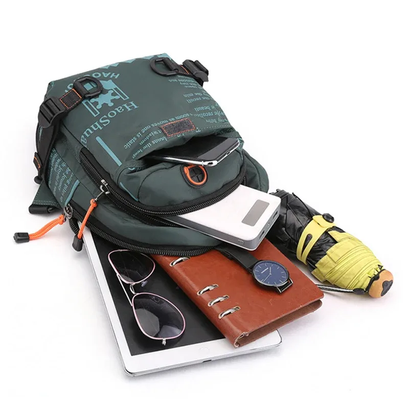 hommes petit sac à dos fronde poitrine sac militaire décontracté mode sport voyage escalade nylon mâle bandoulière un sac à bandoulière sacs à dos