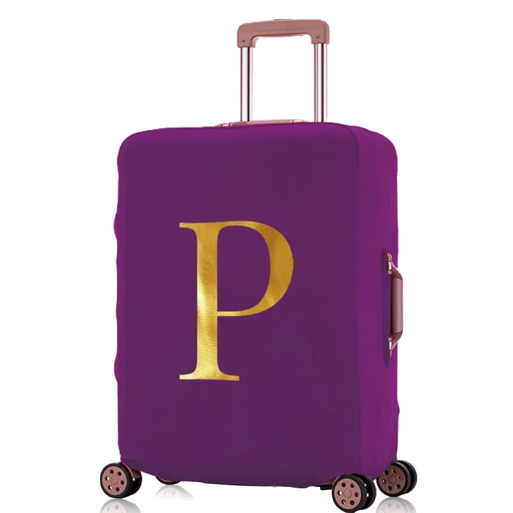 juste anti-poussière pour valise de voyage, housse de protection pour bagages, valise à roulettes de 18 à 28 pouces, série initiales imprimées, accessoires de voyage