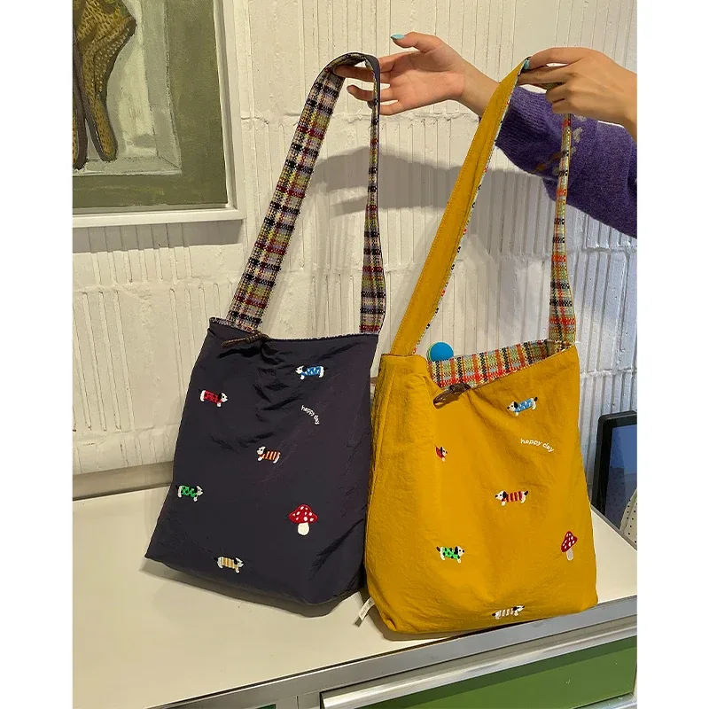 elfsack 2025 hiver nouveautés basique cordon multicolore sac à bandoulière à carreaux pour femme