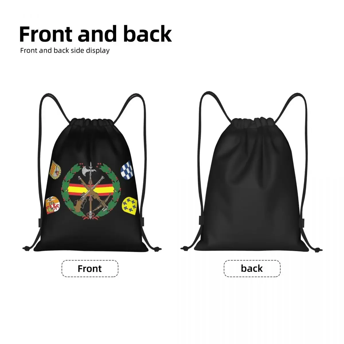 sacs à cordon personnalisés de la légion espagnole pour le shopping, sacs à dos de yoga pour femmes et hommes, sac de sport avec armoiries d'espagne