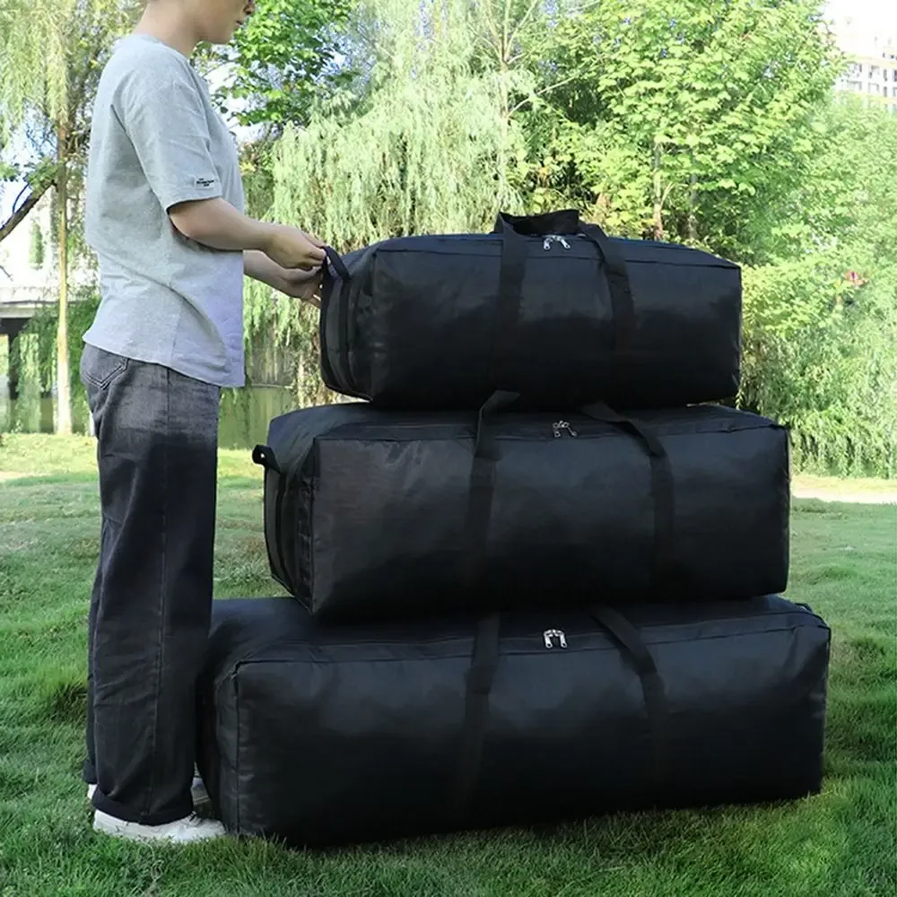 sac de voyage de très grande capacité 55l/100l/150l, sac à main de randonnée en tissu oxford pliable et étanche, double fermeture éclair, grande ouverture