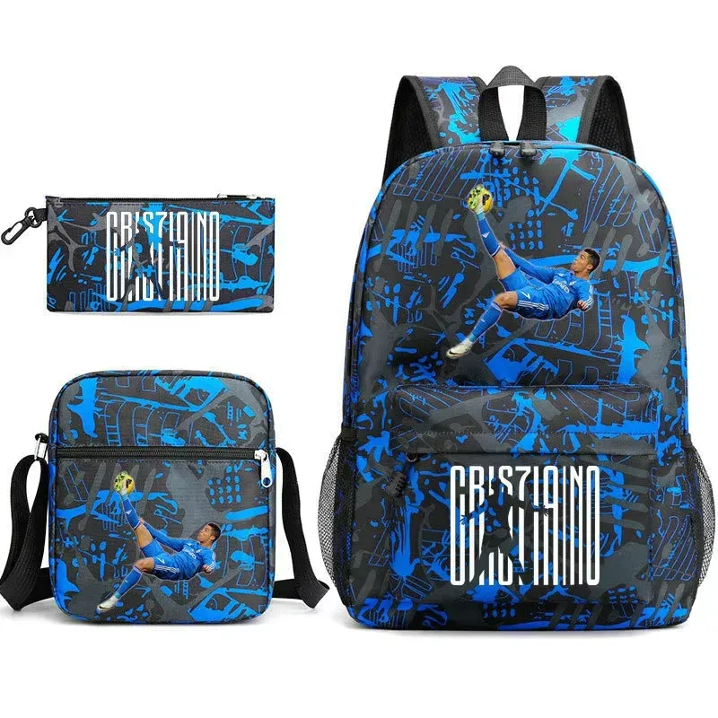 nouveaux sacs à dos cr7 3 pièces, style simple, légers, pour garçons et filles, sacs d'école, grande capacité, sacs à dos pour ordinateur portable pour adolescents, femmes et hommes, sacs de voyage