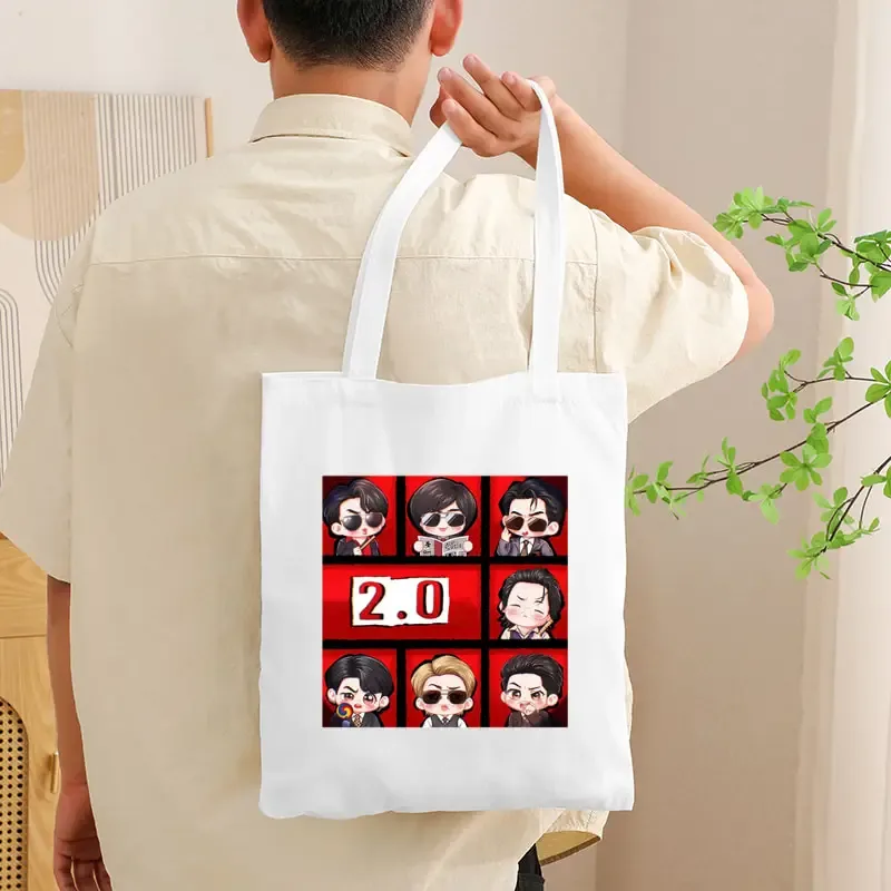 sacs en toile blanche arirang world tour 2026, sac fourre-tout pliable, sac à main de grande capacité, sac de shopping multifonctionnel, cadeau pour fans kpop