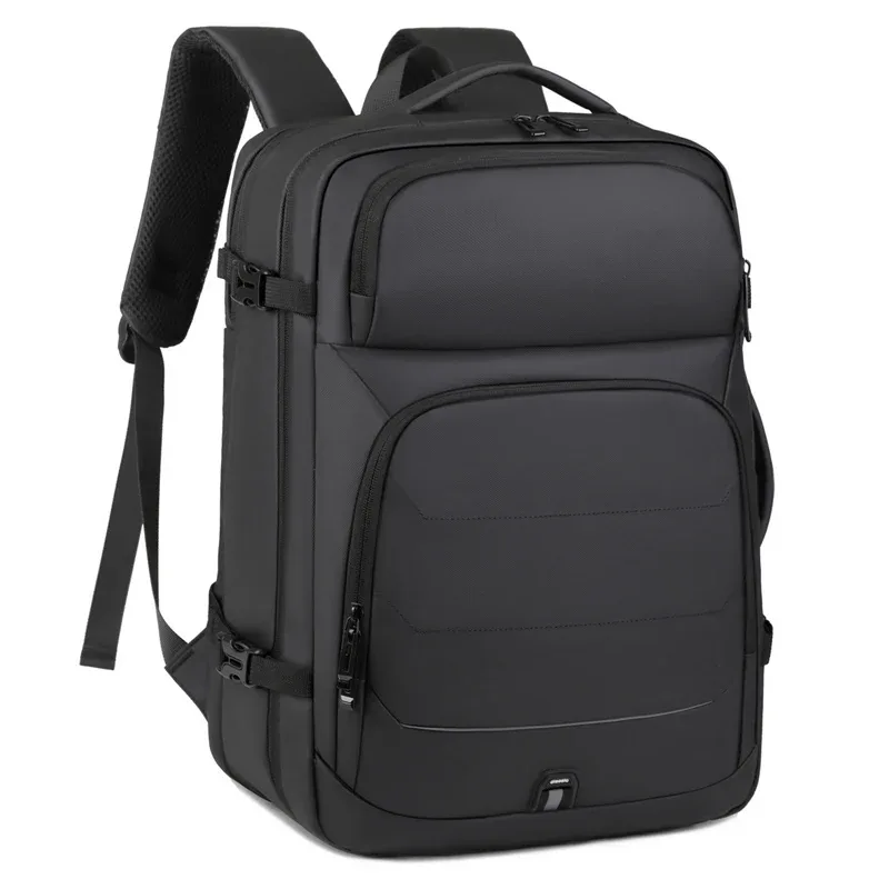 sac à dos imperméable pour voyages d'affaires avec port usb, grande capacité extensible pour hommes et femmes, pratique pour les trajets quotidiens, noir