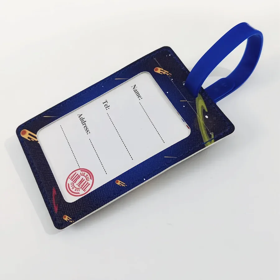 étiquette à bagages créative astronaute, accessoires de voyage, porte-adresse en pu pour valise, étiquette d'embarquement de haute qualité, étiquette portable