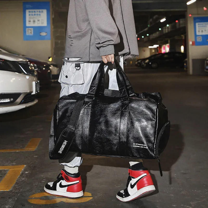 sac de sport pour hommes avec logo personnalisé, grand sac de fitness sec et humide, sac de sport pour hommes et femmes, personnalisation personnalisée, sac de voyage en cuir pu.