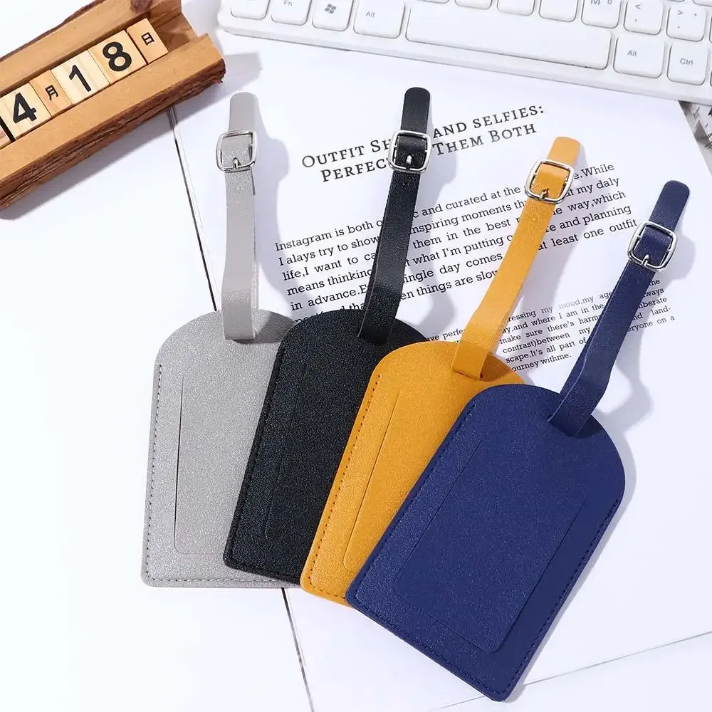 étiquette de bagage portable en cuir pu pour l'enregistrement à l'aéroport, accessoire de voyage, étiquette de valise pour carte d'embarquement