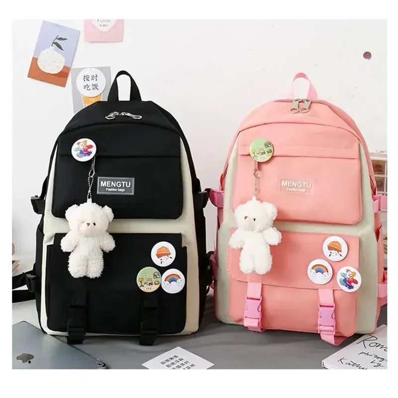 kit de 5 sacs à dos pour femme, tendance, grande capacité, imperméables, pour l'université, pour filles, sacs d'école pour ordinateur portable, sacs de voyage mignons pour filles