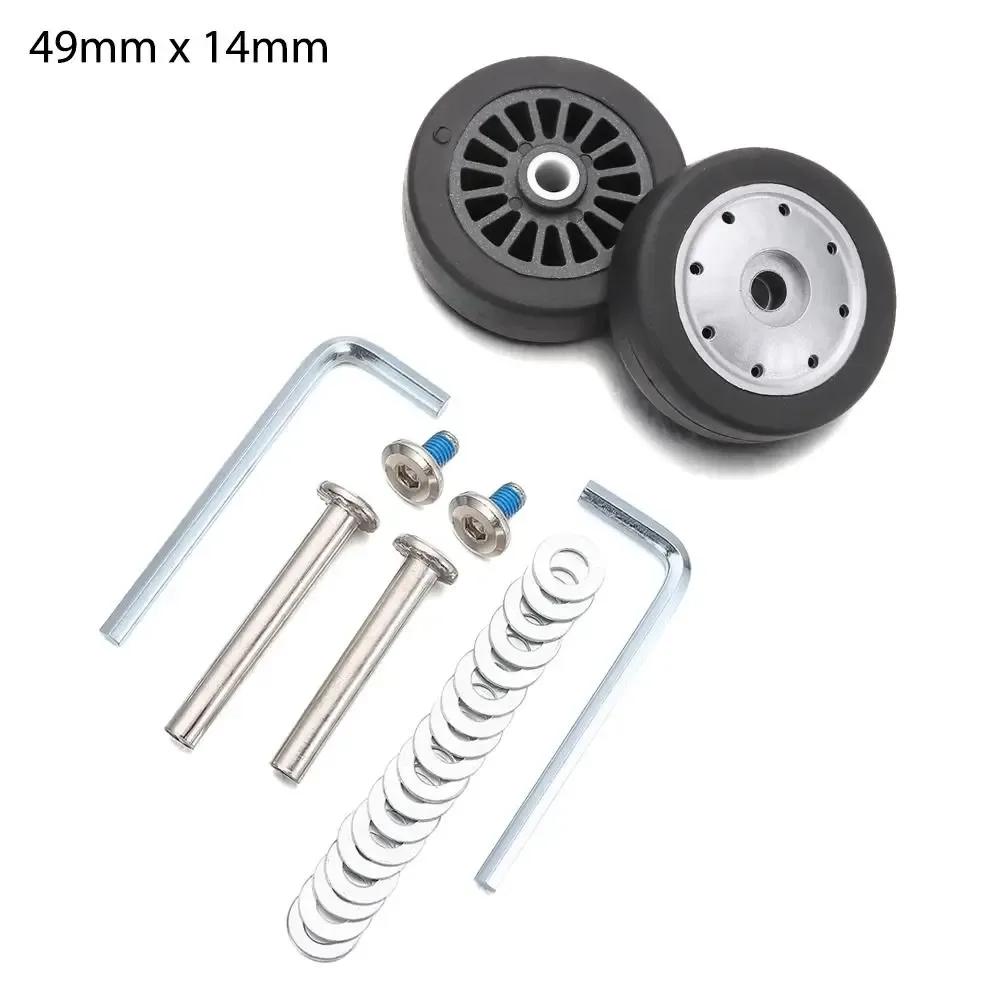 kit de réparation d'essieux silencieux durables avec vis, roues de bagage de voyage, pièces de valise, essieux de 40mm, 43mm, 54mm, 60mm, 64mm, 70mm