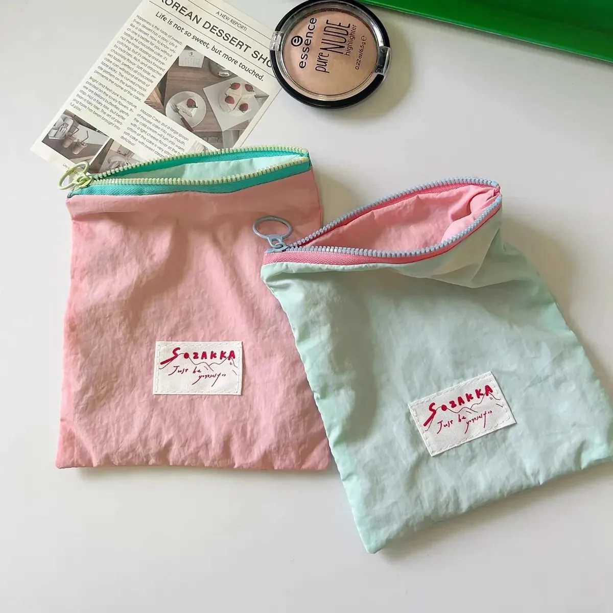 coréen kawaii voyage cosmétique rouge à lèvres porte-monnaie sac de rangement mignon maquillage sacs à main femmes portefeuille porte-crayon organisateur pochette sacs