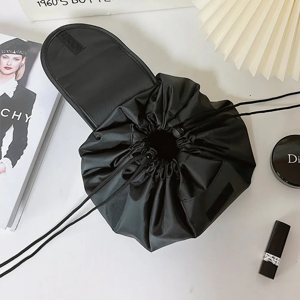 sac de toilette portable homefish pour femme avec cordon de serrage, trousse de maquillage de voyage, pochette de rangement, étanche, pour produits de beauté féminins