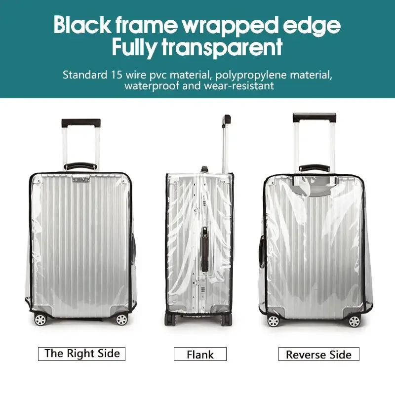 housse de bagage transparente de voyage, imperméable et anti-poussière, en pvc, résistante à l'usure, convient aux valises de 20 à 30 pouces