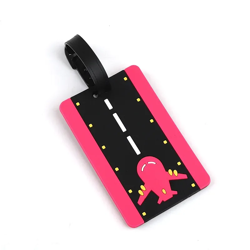 étiquette de bagage en pvc avec animaux de dessin animé, 1 pièce, pour femmes et hommes, accessoires de voyage de vacances, étiquettes de valise, nom, identification, adresse, étiquettes de bagage de voyage