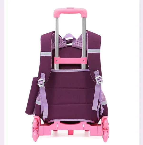 sac à dos d'école à roulettes pour garçons, sac à roulettes à 2 et 6 roues pour enfants, sac à roulettes étanche en pu pour filles