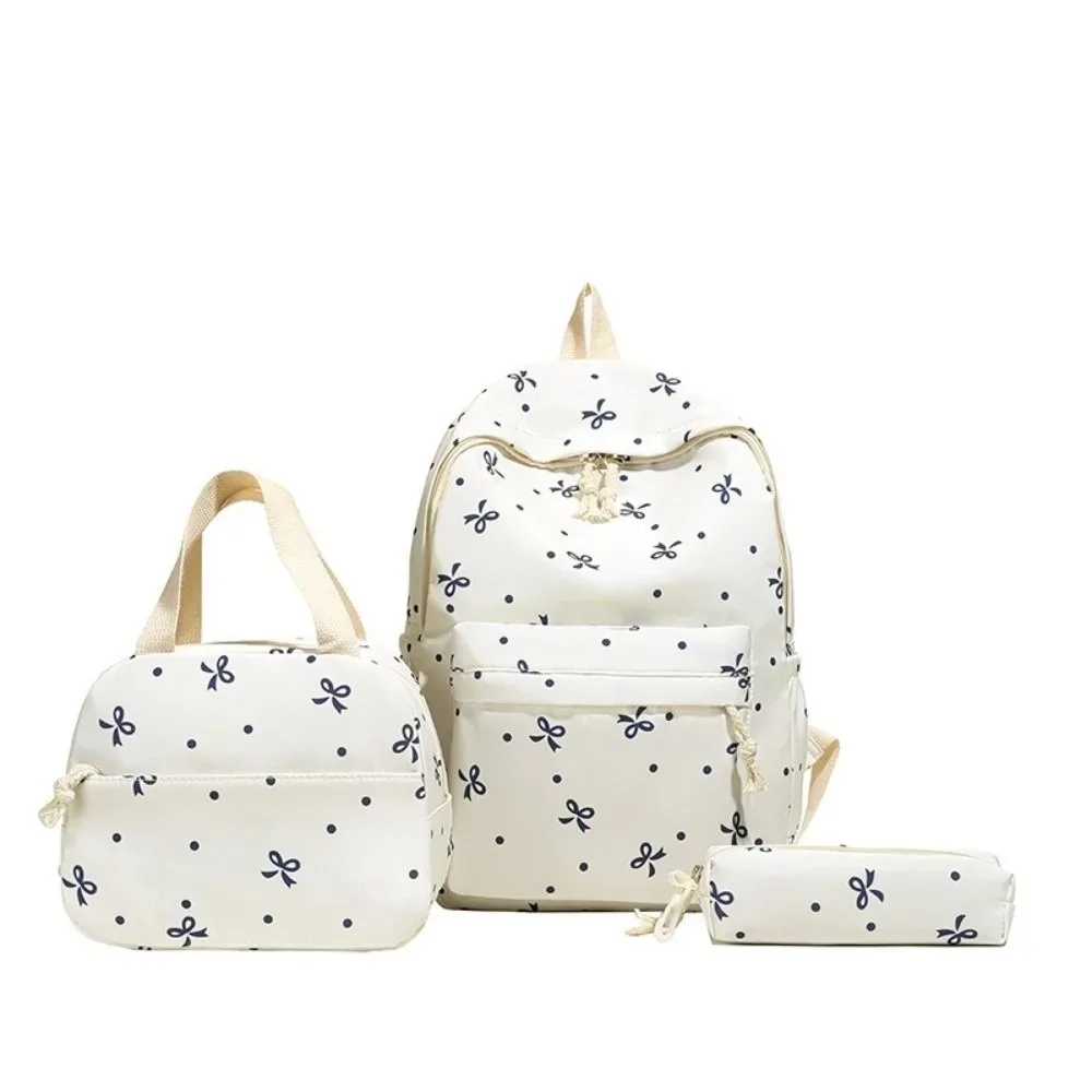 ensemble de sacs d'école trois pièces avec trousse, sac à dos en nylon grande capacité avec nœud, protection anti-rayures et sangles fixes