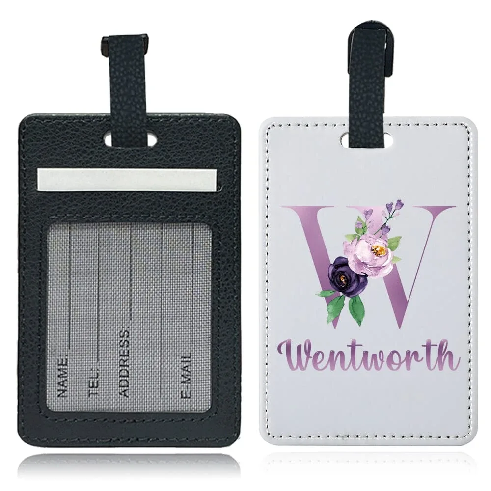 étiquette de bagage personnalisée en pu avec nom, porte-identifiant pour avion, porte-adresse pour valise, carte nominative, étiquette d'embarquement portable
