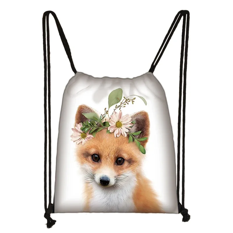 sac à cordon de serrage mignon animal koala femmes hommes mode sac de rangement panda/zèbre fille voyage loisirs sac à dos pliable