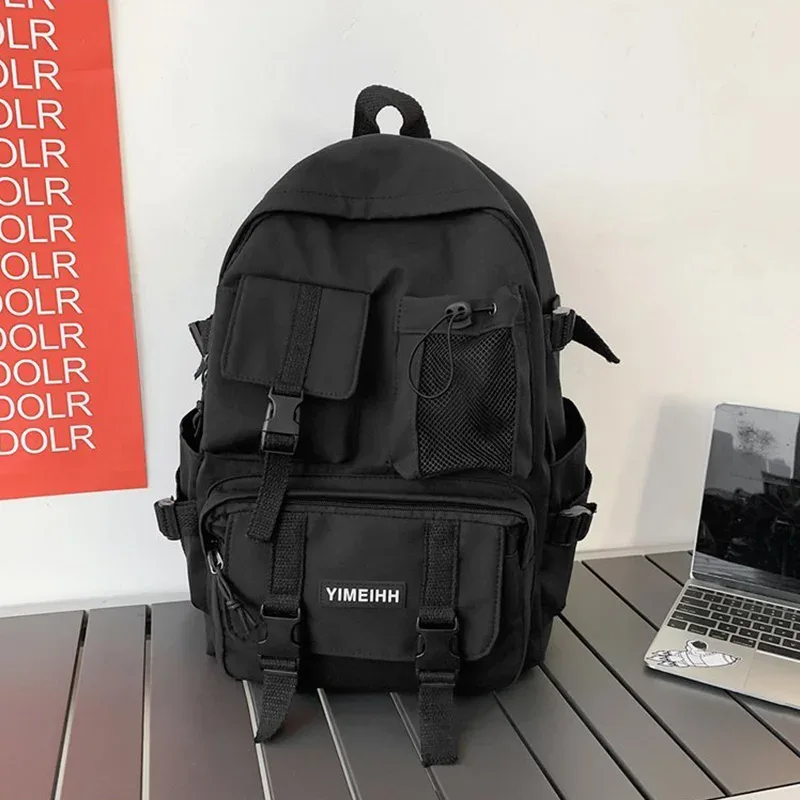 sac à dos à poches multiples pour hommes et femmes, sac de styliste avec boucle d'insertion en toile, sacs à dos pour ordinateur portable pour adolescents, sacs d'école pour étudiants