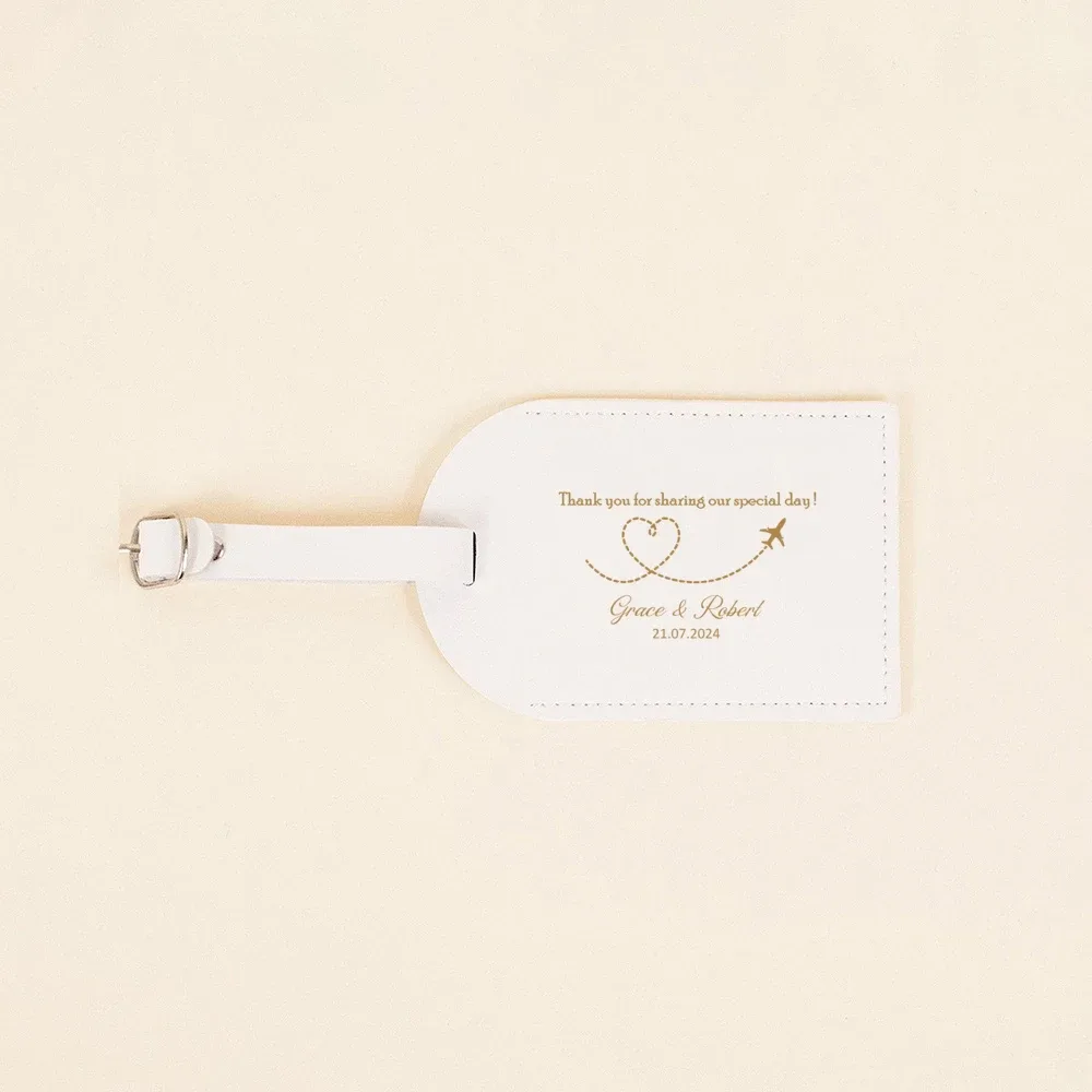 étiquette de bagage en cuir pu personnalisée monogrammée, étiquettes de bagage de voyage pour couple, cadeau de mariage, de réception nuptiale, pour la famille et les amis