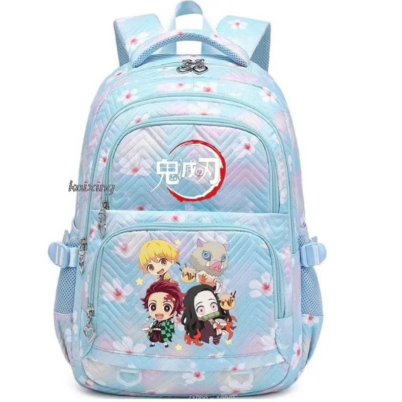 sac à dos décontracté imprimé demon slayer nezuko kamado, tendance, pour étudiants (collège, lycée), garçons, filles, sac de voyage pour ordinateur portable, pour femmes, idéal pour l'extérieur
