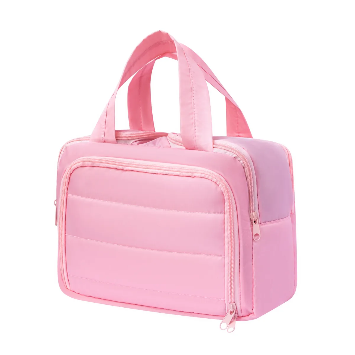 sac de maquillage de voyage grande capacité, organisateur de cosmétiques avec poignée, sac de rangement multi-compartiments pour articles de toilette pour femmes