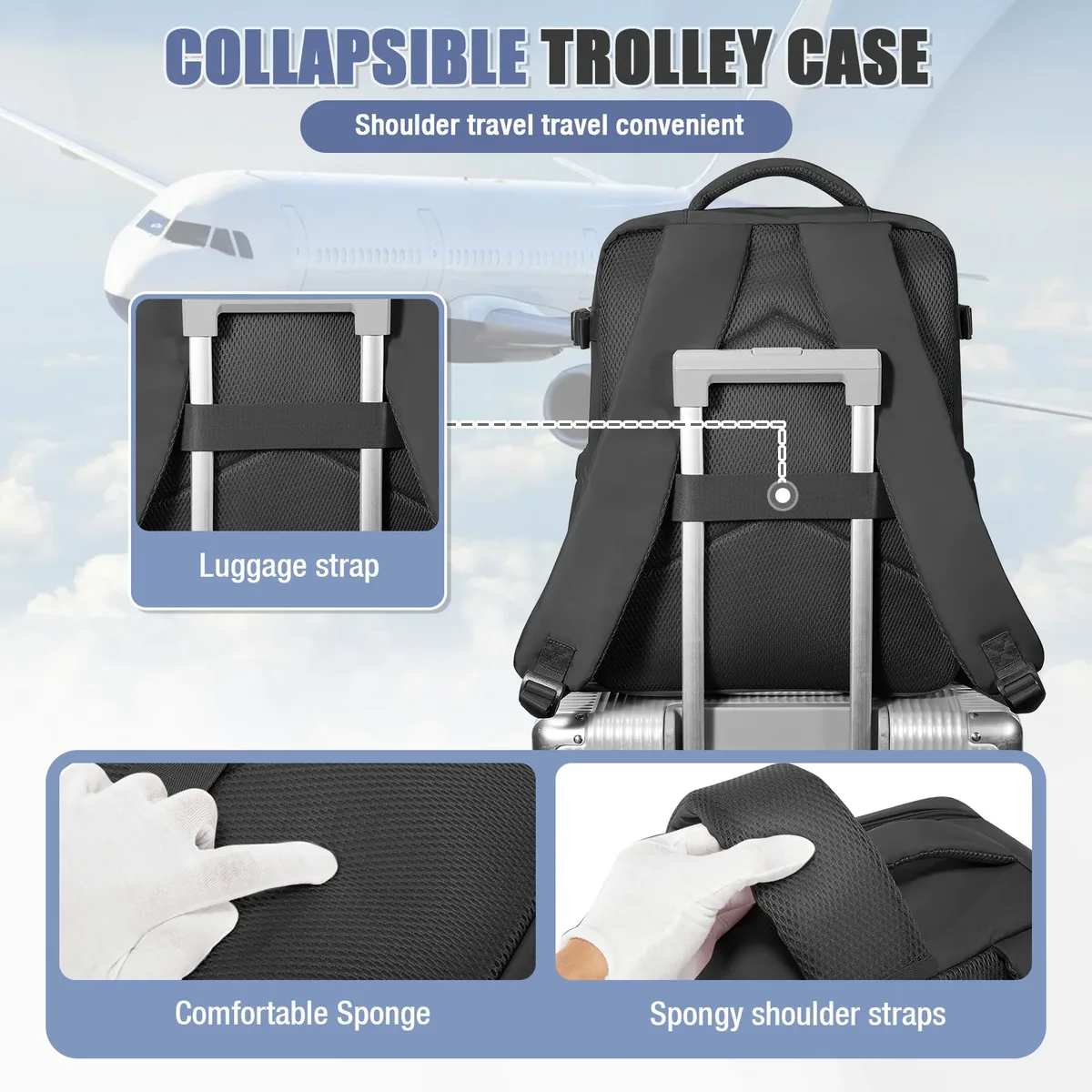 sac à dos sous vide ryanair 40x30x20, sac à dos de voyage pour courtes distances, sac de cabine wizair pour ordinateur portable 15.6 pouces, sac à dos de loisirs pour hommes
